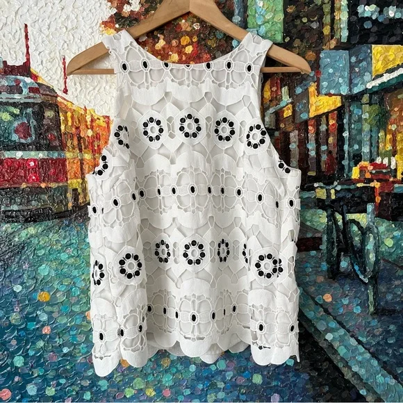 Anthropology HD In Paris Floral Lace Sleeveless Top - Picture 5 of 11